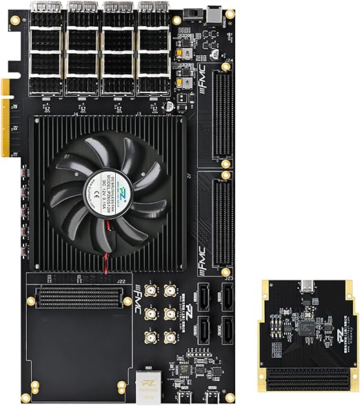 AMD Xilinx VU9P VU13P FPGA Development Board DDR4 PCIe Gen3 QSFP28 FMC 100G for High-Performance Computing (PZ-VU13P-KFB, USB3.0 Package)
