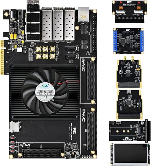 AMD Xilinx Virtex-7FPGA Development Board V690T FMC HPC LPC PCIe 40G QSFP28 for High-Speed Applications (PZ-V7690T-KFB, Flagship Package)