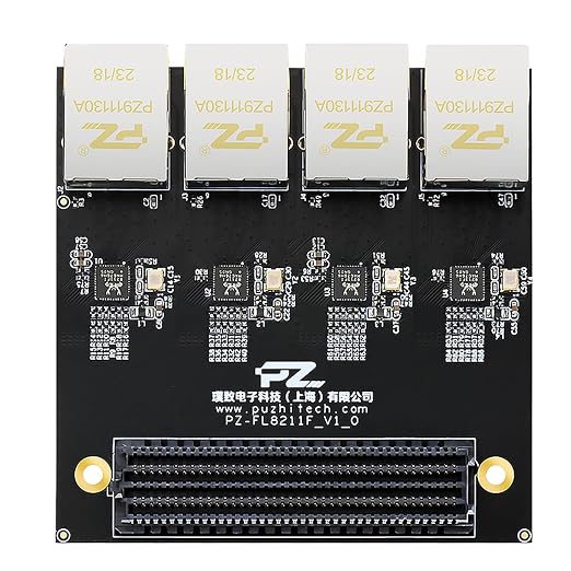 PZ-FL8211F FMC LPC Module with 4 Port Gigabit Ethernet RTL8211FI RGMII Interface Industrial Grade -40~85°C Powered by 12V FMC