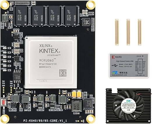 PZ-KU040-SOM PZ-KU060-SOM AMD Xilinx SoM Kintex UltraScale FPGA Core Board KU040 060 4GB DDR4 512Mb QSPI Flash Gigabit Ethernet (PZ-KU060-SOM, Package4)