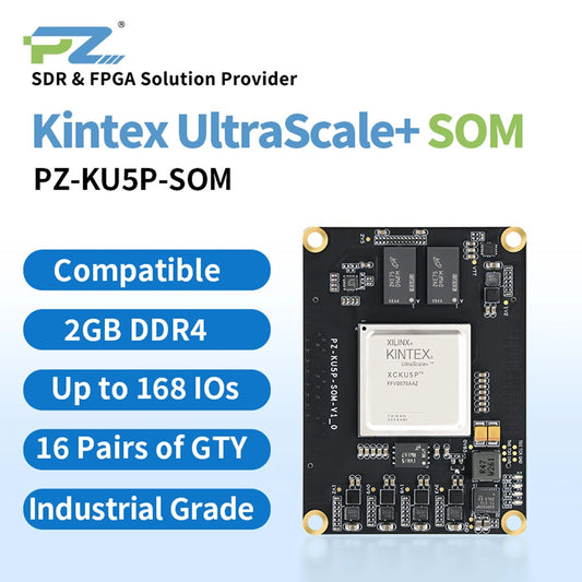 Puzhi FPGA Kintex UltraScale+ KU5P Core Board PZ-KU5P-SOM, 2GB DDR4, 168 IO, GTY