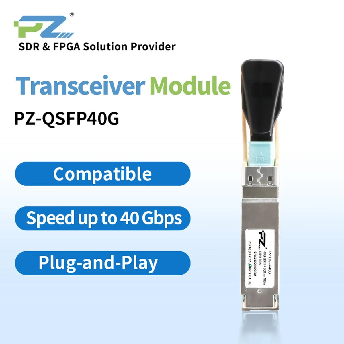 Puzhi Accessories Transceiver Module QSFP40G PZ-QSFP40G OM3 MMF 100m OM4 150m