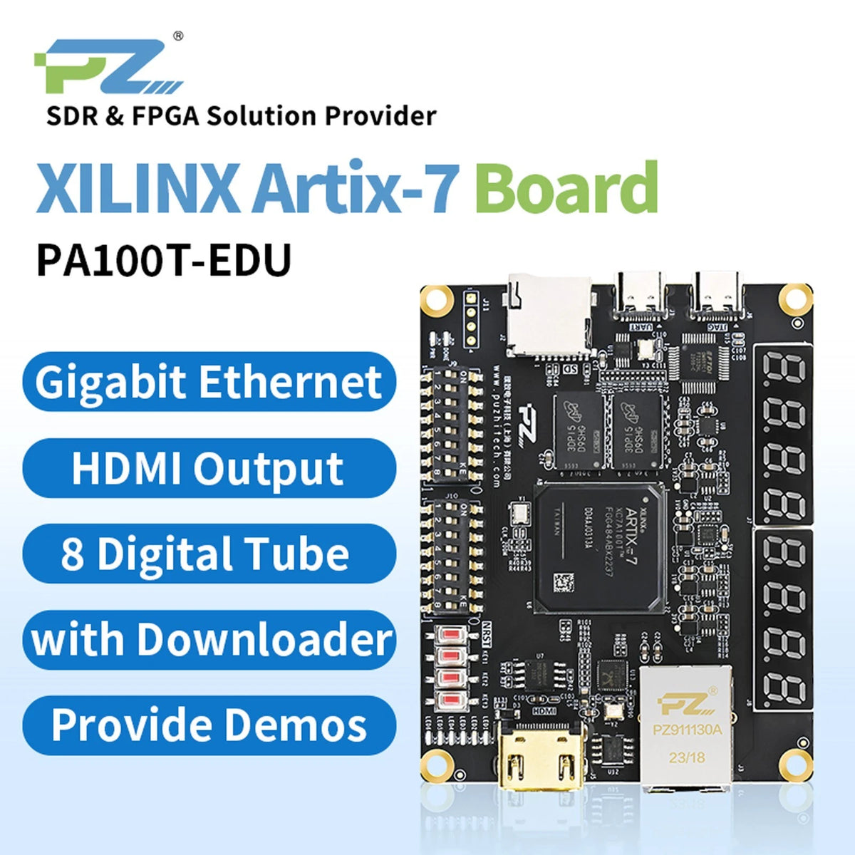 Puzhi FPGA PA100T-EDU Development Board XC7A100T for Xilinx Artix-7, DDR3 1G