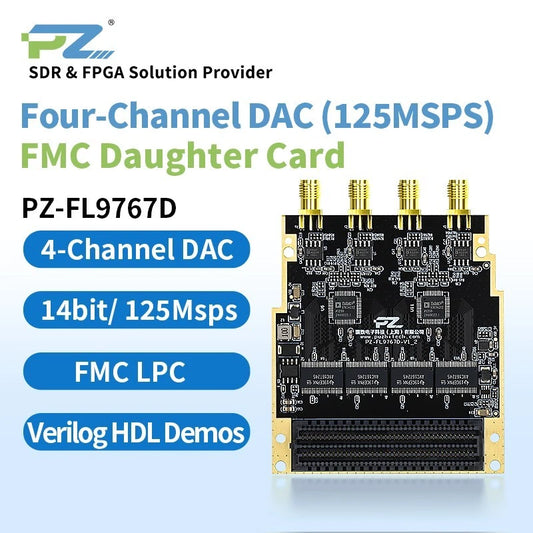 Puzhi FMC Card High Speed DAC AD9767 PZ-FL9767D 4-channel, 14bit/125MSPS FMC-LPC